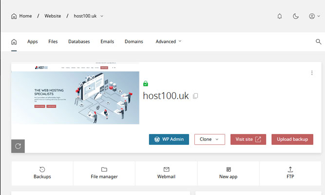 Enhance Control Panel dashboard screenshot